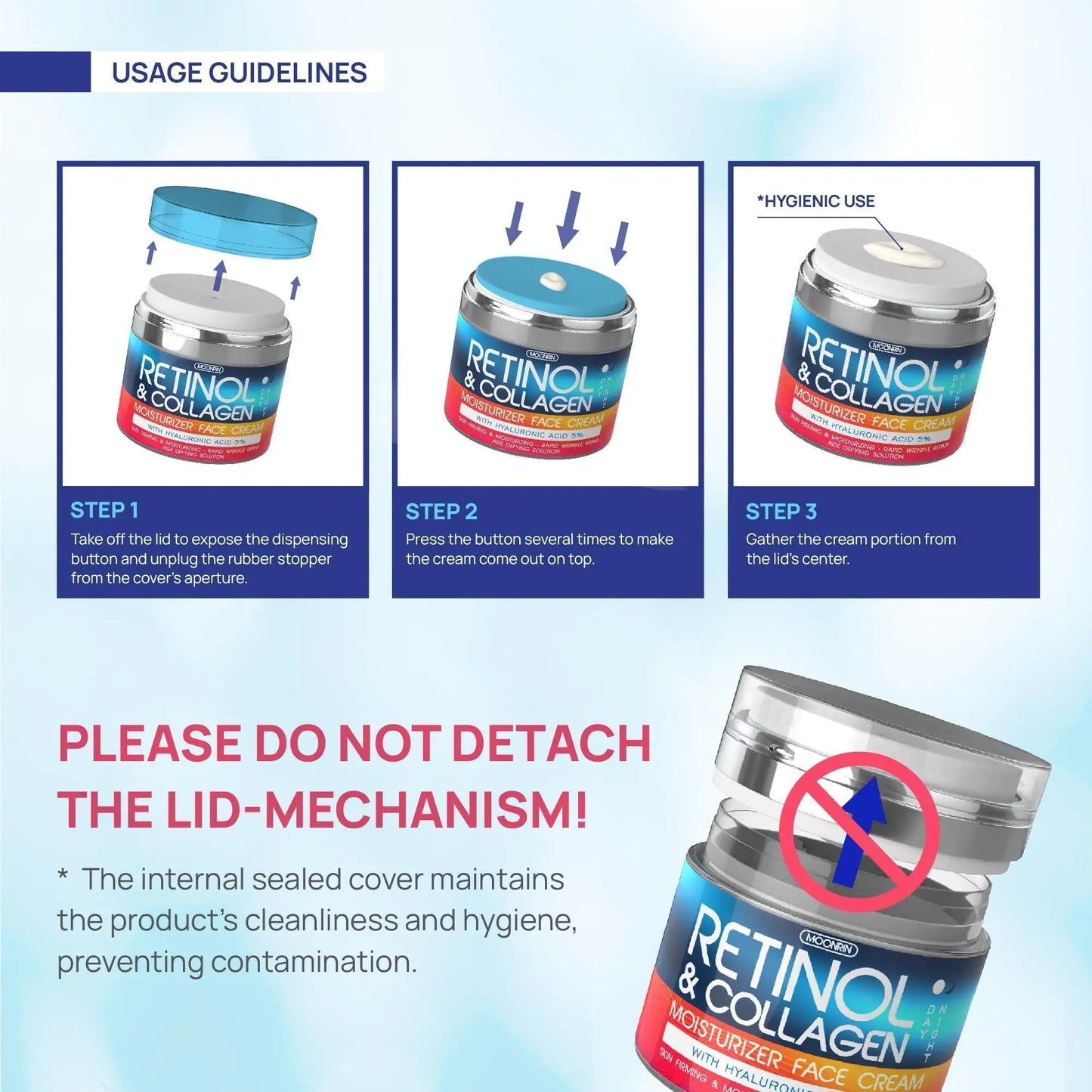 Retinol Cream for Face – Collagen & Hyaluronic Acid Moisturizer